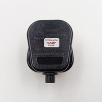 Prise de courant britannique 13A 250V, noire, 3 broches, certifiée BS1363 SASO