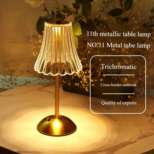 Luxury Iron LED Table Lamp Bedroom Bedside Night Lamp Touch Control Warm White Modern Design High-End Atmosphere <strong>Small</strong> <strong>Battery</strong> - Product Image 3
