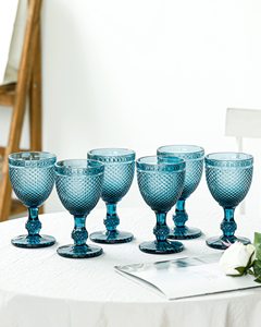 แก้วไวน์แดงลายเพชรแบบย้อนยุค เหมาะสำหรับงานแต่งงาน - Product Image 4