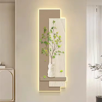 Peinture décorative d'entrée moderne peinture à lumière LED salon couloir couloir mural haut de gamme porte carrée peinture suspendue