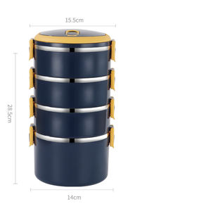 Boîte à lunch en acier inoxydable grande capacité Syh1083, multifonctionnelle, à plusieurs niveaux, pour étudiants et employés de bureau - Product Image 4