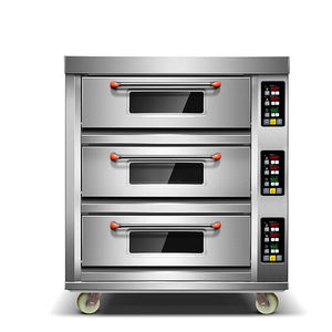 Horno Industrial Inteligente para Panadería, Repostería y <span class=keywords><strong>Pizza</strong></span> Congelada, con Campana Extractora, 3 Niveles, 9 Bandejas, Estilo Europeo - Product Image 1