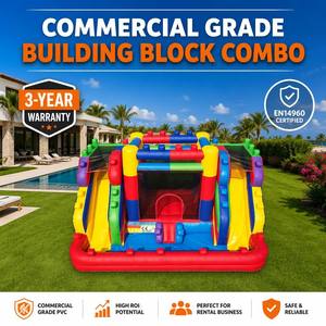 Castillo Inflable <span class=keywords><strong>de</strong></span> Bloques <span class=keywords><strong>de</strong></span> Construcción con Doble Tobogán, Material <span class=keywords><strong>de</strong></span> PVC, Capacidad Máxima >500KG, Castillo <span class=keywords><strong>de</strong></span> Juegos para Niños para el Patio Trasero - Product Image 5