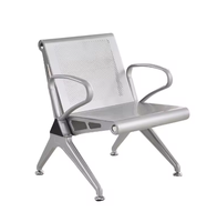 Chaise d'attente confortable et moderne en acier chromé de haute qualité, 1/2/3 places, pour hôpital, gare, réception, banquette d'attente