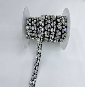 ZSY Vente en gros de dentelle à strass faite à la main, ruban en cristal à coudre pour la décoration des vêtements, bordure de <span class=keywords><strong>col</strong></span>, accessoires de bricolage - Product Image 2