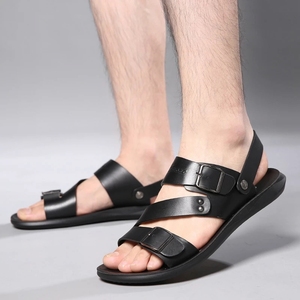 Sandalias de Cuero para Hombre, Tallas US 6-15, Planas, Casuales, Cómodas, Transpirables, Ligeras, con Punta Abierta, para Exteriores - Product Image 4