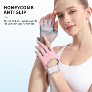 Half Finger Weightlifting <strong>Gloves</strong> for Women Gym Fitness Palm Protection Training Sports Workout <strong>Gloves</strong> - Product Image 4