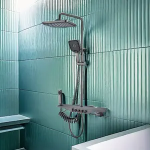 Système de douche de salle de bain noir mural moderne en acier inoxydable et laiton Bidet pulvérisateur pour hôtels et usage domestique