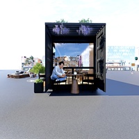 Boutique mobile préfabriquée entièrement équipée, café, restauration de rue, restaurant en conteneur maritime de 40 pieds
