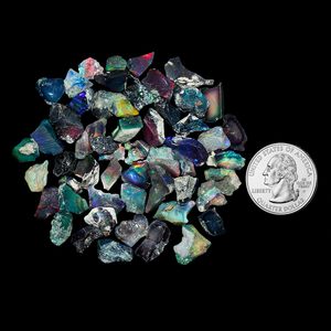 GEMKORA Gemas de ópalo negro crudo, 20 piezas de cristales naturales en bruto para la fabricación de joyas - Product Image 3