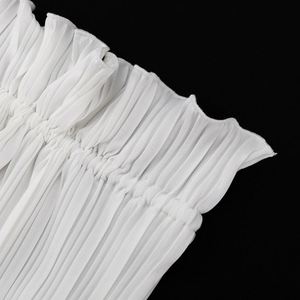 Dropshipping Custom Urban Wear Summer White <strong>Tops</strong> Women Business Casual Ruffle Halter <strong>Plisse</strong> Sleeveless Pleated Tank <strong>Tops</strong> - Product Image 5
