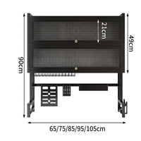 Étagère de rangement double couche multifonctionnelle et durable en acier au carbone pour évier de cuisine, réglable, anti-poussière, moderne, pour comptoir