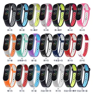 Forwelleny spor kayış Xiaomi Mi Band için 5 6 4 3 silikon bilek kayışı çift renk bilezik Xiaomi Mi bant 4 3 aksesuar