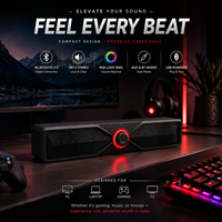 Nouvelle barre de son pour ordinateur 2026, design exclusif, 4 couleurs LED, alimentation AUX+USB 2.0, stéréo, basses renforcées, haut-parleur à volume élevé