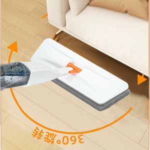 Mopa pulverizadora blanca al por mayor con mango de acero inoxidable, autoescurrible, plana, de microfibra, para limpieza de suelos del hogar - Product Image 3