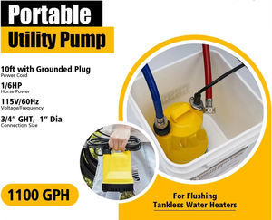 Kit de rinçage pour chauffe-eau sans réservoir, comprenant une pompe submersible de 1/6 CV, deux adaptateurs, un seau de 3 gallons et un <span class=keywords><strong>couvercle</strong></span> de seau - Product Image 3