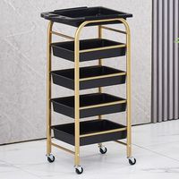 Chariot de rangement pour salon de coiffure en plastique, design moderne, 4 roues, 4 niveaux