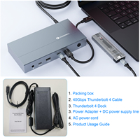 Certificado Thunderbolt 4 13 en 1 USB 4,0 40Gbps DP 8K30Hz USB C 13 Puertos Estación de acoplamiento en stock