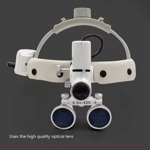 Kacamata Pembesar Bedah Gigi 5W Lampu Kepala 2.5X 3.5X 420mm Instrumen Laboratorium Gigi - Product Image 3