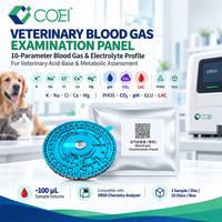 Panel Reagen Uji Gas Darah Hewan COEI Acid Base Ten Test, Disk 100 Mikroliter VB50, Kompatibel untuk Klinik Darurat