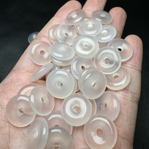진진 천연 얼음 투명 마노 15mm 평화 버클 펜던트 루즈 비즈 쥬얼리 DIY 팔찌 스페이서 NGTC 인증 - Product Image 5