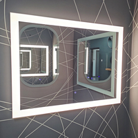 Miroir de salle de bain intelligent à LED illuminé pour hôtel avec écran tactile, miroir LED complet UL CCT3000K-6000K pour chambre d'hôtel