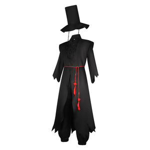 Disfraz de cosplay negro con estampado de rosas moradas, estilo kimono de manga larga para juegos de rol de anime, mayores de 14 años - Product Image 4