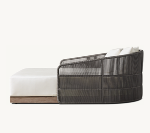 La HAVANE Usine Vente <span class=keywords><strong>Terrasse</strong></span> Extérieure <span class=keywords><strong>Piscine</strong></span> Canapé-Lit Bain de Soleil Rotin Double Chaise Longue Villa Jardin Canapé en Bois - Product Image 2