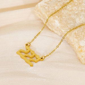 สร้อยคอเลข 222 สแตนเลส 316L ชุบทอง 14k 18k PVD สำหรับผู้หญิง ขายส่ง - Product Image 4