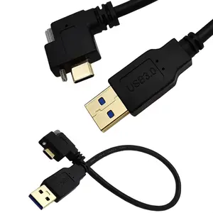 Customized USB 3.0 Type-C data charging right angle Cable with Locking Screw USB cable Support OEM/OEM