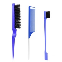 Offre Spéciale 3 Pièces Coiffure Peigne Ensemble Rat Queue Bord Brosse Séparation Teasing Peigne pour Femmes Filles Poils Coiffure