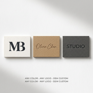 Cartes de visite personnalisées en typographie, cartes épaisses couleur crème, élégantes, avec lettrage en serif, gaufrage de luxe, pour l'immobilier, OEM, impression recto-verso - Product Image 6