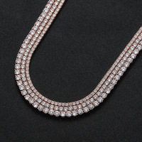 Chaîne Tennis Classique de Luxe en Laiton Pavé de Zircons AAAAA CZ de 3mm-5mm de Haute Qualité pour Hommes et Femmes