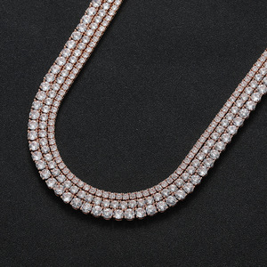 Chaîne Tennis Classique de Luxe en Laiton Pavé de Zircons AAAAA CZ de 3mm-5mm de Haute Qualité pour Hommes et Femmes - Product Image 3