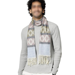 Bufanda de Hombre Estampada Casual de Lana 100% Ecológica Ligera y Elegante para Invierno, Tipo Diamante, de Alta Calidad, Venta al por Mayor - Product Image 1
