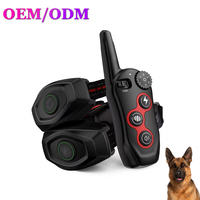 Ein-zu-zwei Ferngesteuerter Hundetrainer aus Kunststoff, 400m Reichweite, 3 Modi (Ton/Vibration/Elektroschock), IPX7 Wasserdicht, Wiederaufladbar, Anti-Bell-Gerät