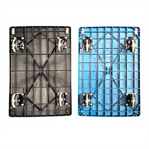 รถเข็นขนของแบบพับได้ รถเข็นแพลตฟอร์ม รถเข็นเหล็กสีเงิน-น้ำเงิน รถเข็นสแตนเลสสำหรับขนย้าย - Product Image 5