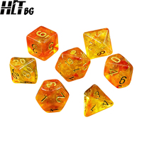 Ensemble de dés polyédriques à coins arrondis de 16 mm, 7 pièces, acrylique rose, violet, orange, bleu, pour D&D, Dungeons & Dragons, jeux de rôle, jeux de table