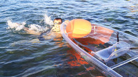 Kayak Transparent Vicking 11 Pieds Double Place, Océan Clair Cristal, Bateau de Randonnée Nautique avec Lumière LED