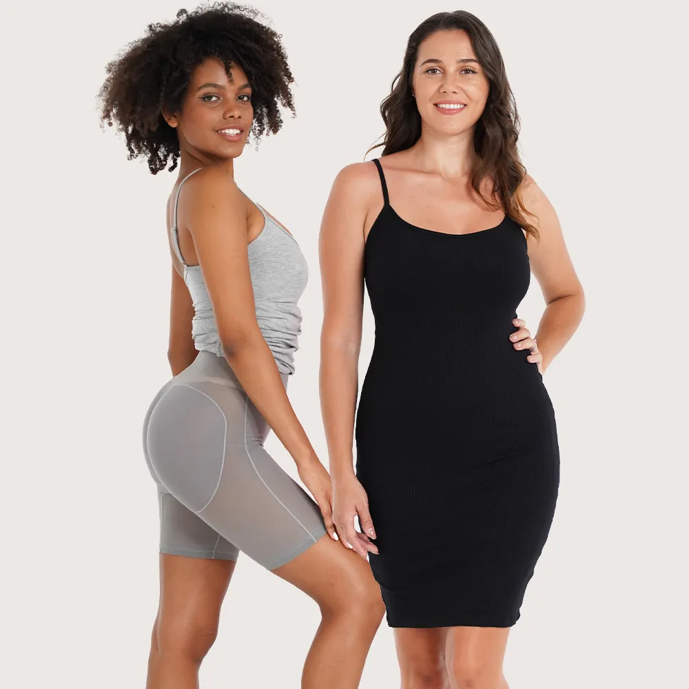 S-SHAPER sans couture compressé mince hanche rembourrage ventre contrôle sablier Shapewear avec intégré robe corps Shaper pour les femmes