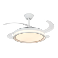 Ventilador de Techo Moderno de 42 Pulgadas con Aspas Retráctiles y Luces, Motor Silencioso de Cobre, para Sala de Estar y Dormitorio, 72W