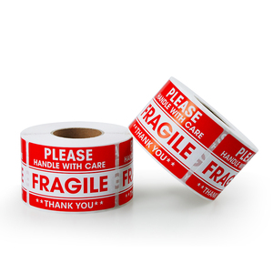 Red Fragile <b>Labels</b> Self-Adhesive Rectangular Paper Stickers This Side Die-Cut <b>Waterproof</b> Shipping <b>Labels</b> - Product Image 3