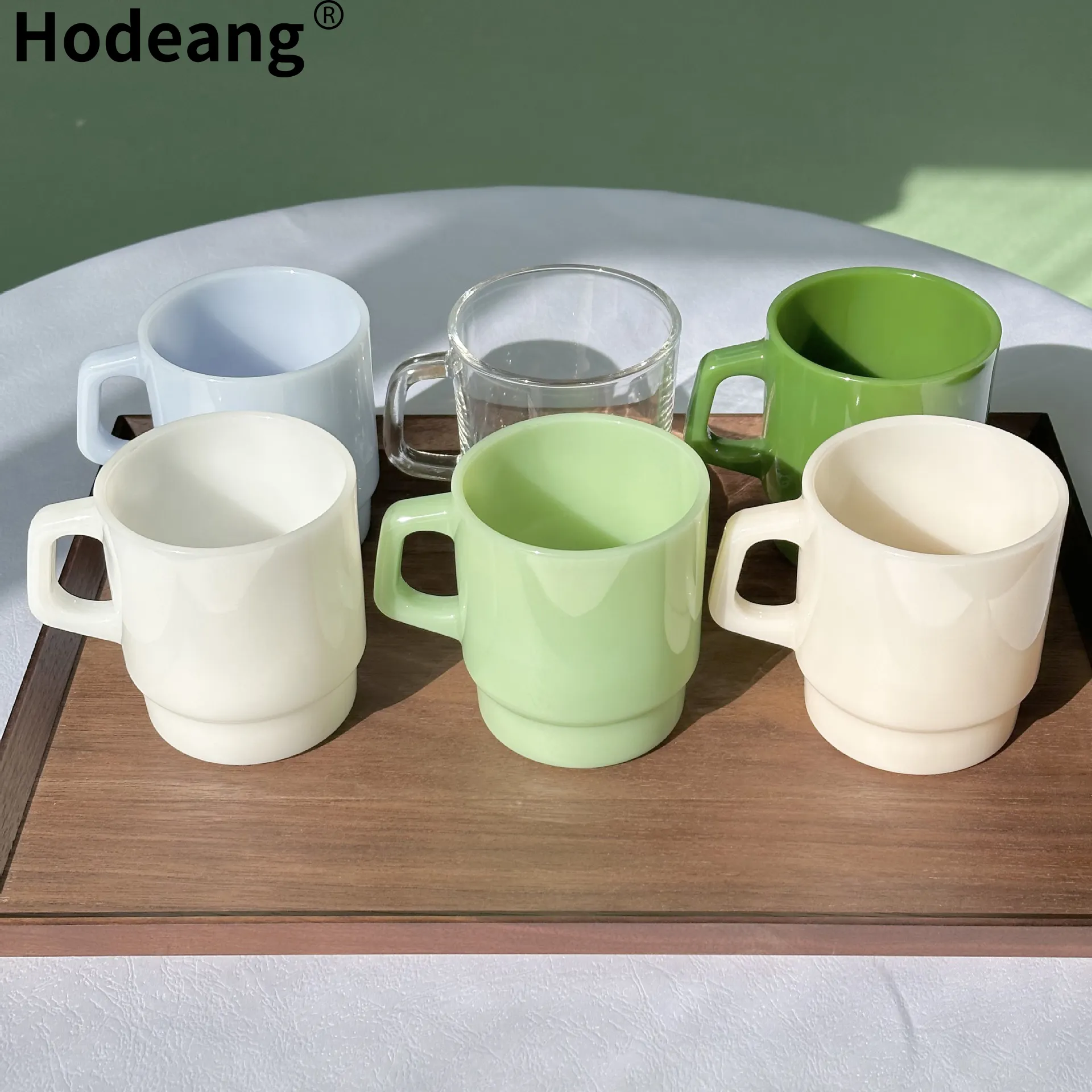 Encounter jade retro green glass mug jade color glass heat-resistant tea cup