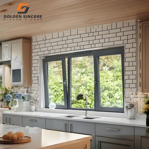 Ventana de inclinación y giro de aluminio con recubrimiento de polvo negro GS para casas contemporáneas - Product Image 6