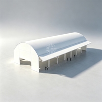Abri de stockage de foin sur mesure disponible, structure en A, 40x60m, tissu PVC beige chaud, pour hangar de support au sol d'aéroport