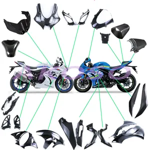 Convient pour 100% 3K accessoires de moto en fibre de carbone Suzuki GSXR 1000 2017-2019 + jeu complet de carénages