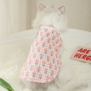 เสื้อกั๊กระบายอากาศสำหรับลูกแมว สีเขียวพาสเทล สไตล์เรียบง่าย เสื้อผ้าสัตว์เลี้ยง - Product Image 3