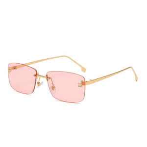Lunettes de soleil sans monture en diamant avec protection solaire pour hommes et femmes avec étoiles tendance en plein air pour photo de rue vente en gros - Product Image 3