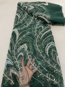 Ni. Ai đẹp đính cườm ren với vải tuyn cô dâu Sequins và long lanh vải cưới lấp lánh sáng bóng sang trọng vải cho phụ nữ bên váy - Product Image 3