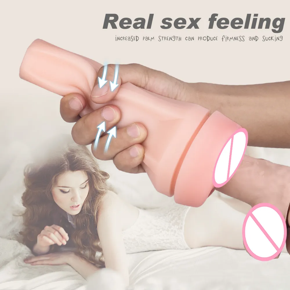 Hot Sale Male Masturbator Cup Toys Hand Free Silicone Vagina Pocket Pussy Sex Toys For Men Masturbator Pussy Vagina Ass For Men